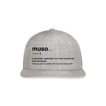Muso Definition In A Black Font - Snapback Baseball Cap - heather gray - Front