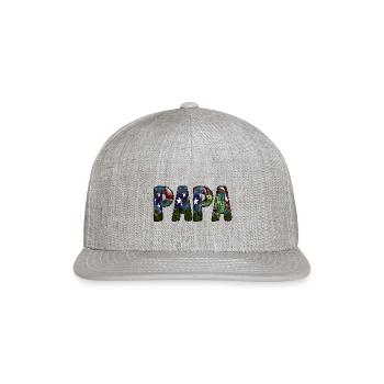 Papa - Snapback Baseball Cap - heather gray - Front