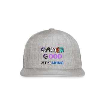 Gamer Good At Making - Snapback Baseball Cap - heather gray - Front