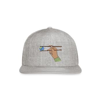 Eat The World - Snapback Baseball Cap - heather gray - Front