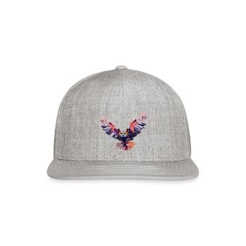 GEOMETRIC OWL, ABSTRACT OWL ART - Snapback Baseball Cap - heather gray - Front