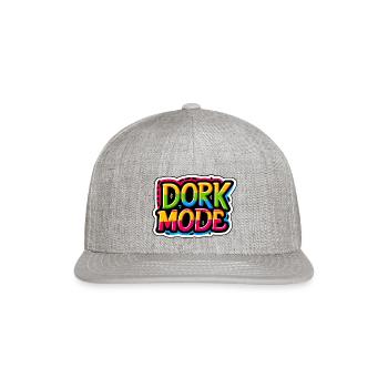 Dork Mode 5 - Snapback Baseball Cap - heather gray - Front