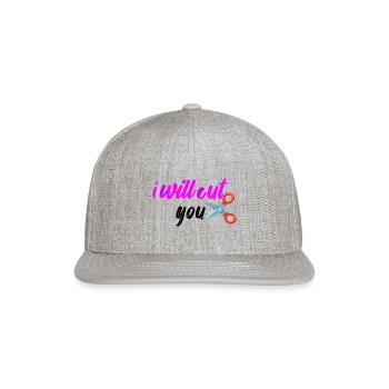 Cut you - Snapback Baseball Cap - heather gray - Front
