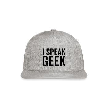 I Speak Geek - Snapback Baseball Cap - heather gray - Front