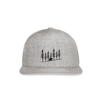 Landscapes Bear Tree line - Snapback Baseball Cap - heather gray - Front