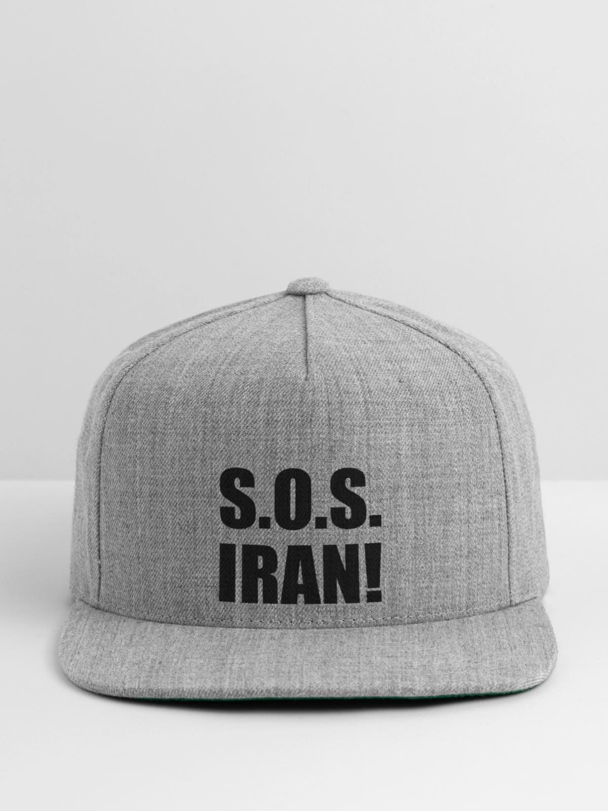 Sos iran - Snapback Baseball Cap - heather gray - Front