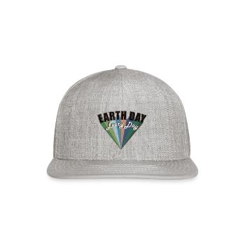 earth day every day - Snapback Baseball Cap - heather gray - Front