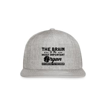 Neuroscience Brain Most Important Organ - Snapback Baseball Cap - heather gray - Front