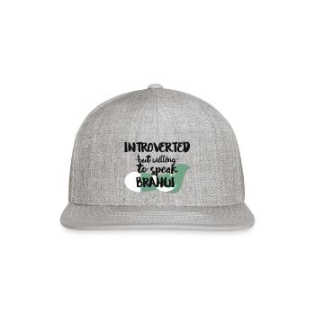 Introverted But Willing To Speak Brahui - Snapback Baseball Cap - heather gray - Front