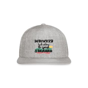 Introverted But Willing To Speak Lithuanian - Snapback Baseball Cap - heather gray - Front