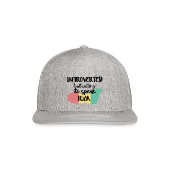 Introverted But Willing To Speak Fula - Snapback Baseball Cap - heather gray - Front