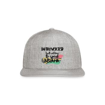 Introverted But Willing To Speak Bislama - Snapback Baseball Cap - heather gray - Front