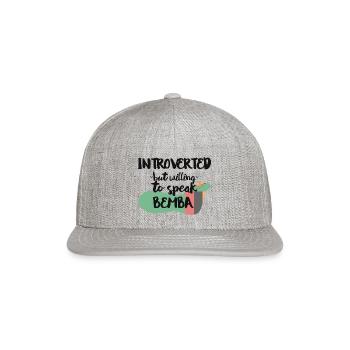 Introverted But Willing To Speak Bemba - Snapback Baseball Cap - heather gray - Front