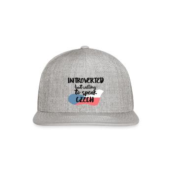 Introverted But Willing To Speak Czech - Snapback Baseball Cap - heather gray - Front