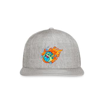 Earth On Fire - Snapback Baseball Cap - heather gray - Front