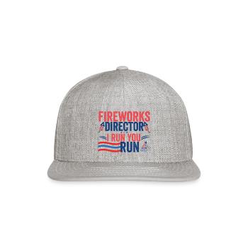 Fireworks Director I Run You Run - Snapback Baseball Cap - heather gray - Front