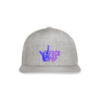 Fuck pop charts music heavy metal fun hand gesture - Snapback Baseball Cap - heather gray - Front