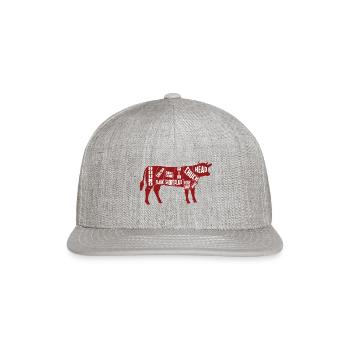 Cuts of Beef - Snapback Baseball Cap - heather gray - Front