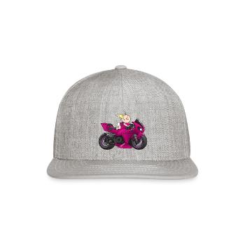 Motor baby girl - Snapback Baseball Cap - heather gray - Front