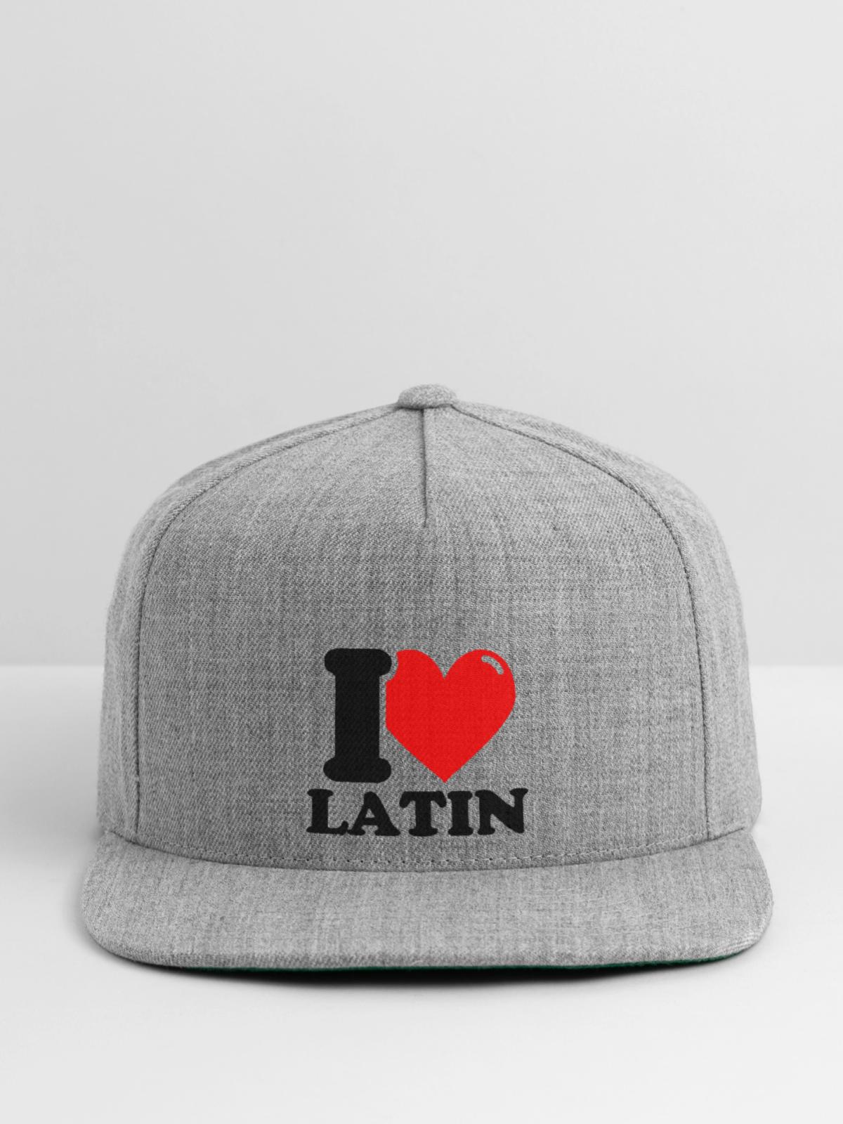 I Love Latin - Snapback Baseball Cap - heather gray - Front