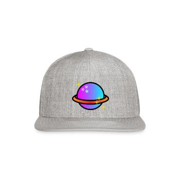 Saturn Planet Violet - Snapback Baseball Cap - heather gray - Front