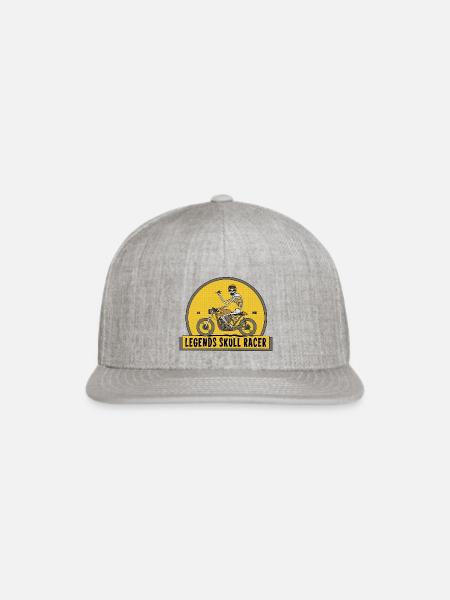 Legend Skull Racer - Snapback Baseball Cap - heather gray