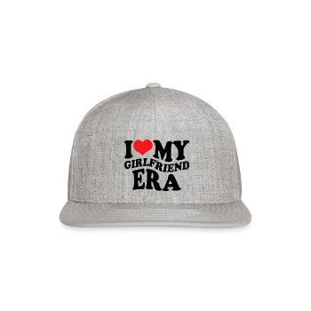 I Love My Girlfriend Era - Snapback Baseball Cap - heather gray - Front