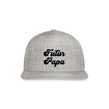 Futur Papa - Snapback Baseball Cap - heather gray - Front