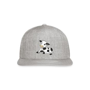 Calf, farm - Snapback Baseball Cap - heather gray - Front