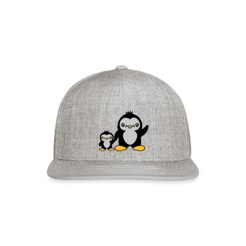 Family penguin baby - Snapback Baseball Cap - heather gray - Front