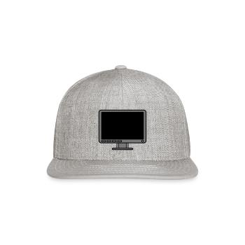 icon logo computer screen - Snapback Baseball Cap - heather gray - Front