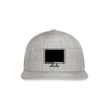 screen display computer icon - Snapback Baseball Cap - heather gray - Front