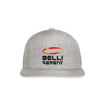 BELLIGERENT love - Snapback Baseball Cap - heather gray - Front