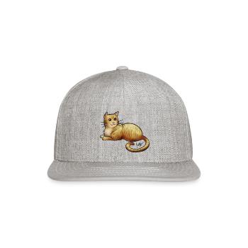 Cat American Shorthair Orange Tabby - Snapback Baseball Cap - heather gray - Front
