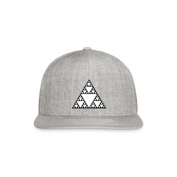 Sierpinski, Triangle - Snapback Baseball Cap - heather gray - Front