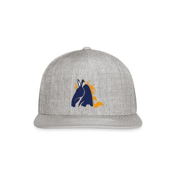 pet horse - Snapback Baseball Cap - heather gray - Front