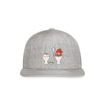 Egg Breakfast Black Humor - Snapback Baseball Cap - heather gray - Front