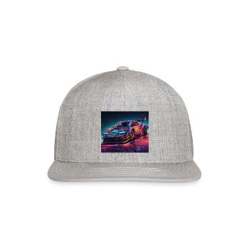 Futuristic Race Car - Snapback Baseball Cap - heather gray - Front