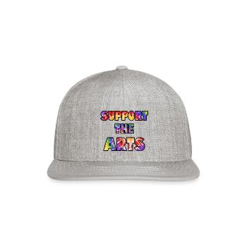 Support the Arts tie dye - Snapback Baseball Cap - heather gray - Front