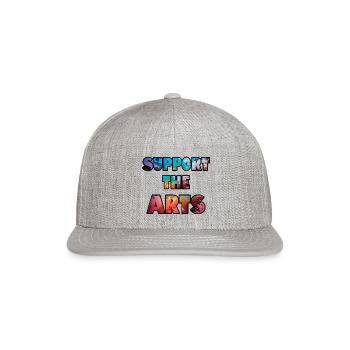 Support the Arts watercolor - Snapback Baseball Cap - heather gray - Front