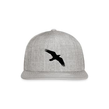 Bird Crow Raven - Snapback Baseball Cap - heather gray - Front