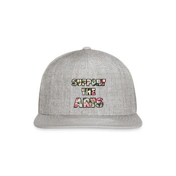 Support the Arts roses - Snapback Baseball Cap - heather gray - Front