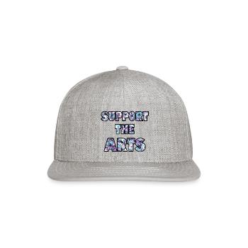 Support the Arts paisley - Snapback Baseball Cap - heather gray - Front