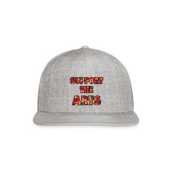 Support the Arts red floral - Snapback Baseball Cap - heather gray - Front
