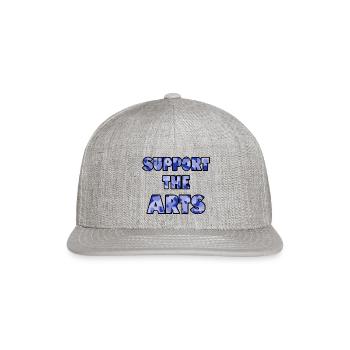 Support the Arts blue camo - Snapback Baseball Cap - heather gray - Front