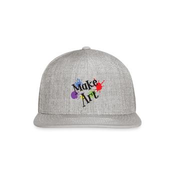 Make Art splatter - Snapback Baseball Cap - heather gray - Front