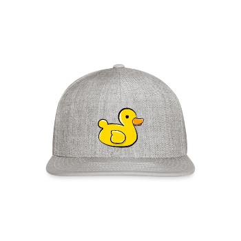 Rubber Ducky Bath Toy - Snapback Baseball Cap - heather gray - Front