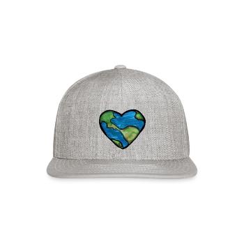 Earth Heart - Snapback Baseball Cap - heather gray - Front