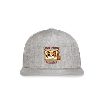 Loaf Mode Activated Cat - Snapback Baseball Cap - heather gray - Front