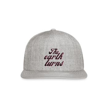 The earth turns - Snapback Baseball Cap - heather gray - Front